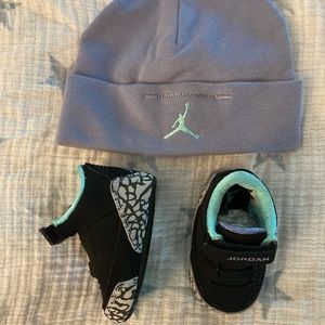 Newborn/Size 1 Jordan’s & beanie bundle
